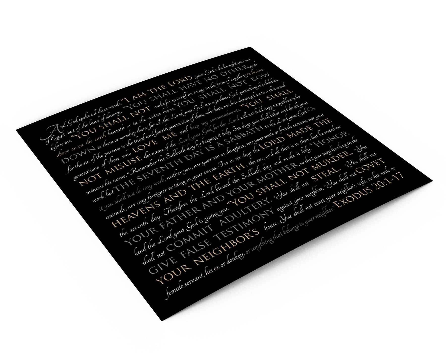 The 10 Commandments or Custom Scripture Wall Decor - HoneycombProverbs - Giclée - Christian Wall Art