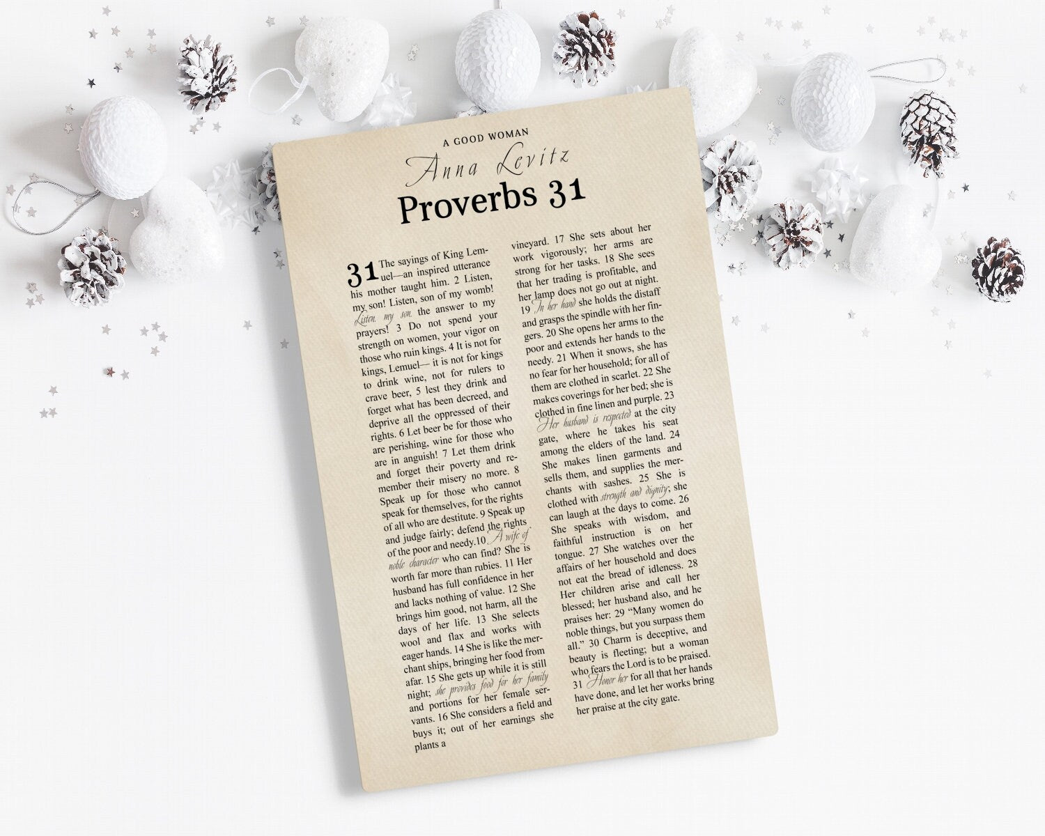 Personalized Proverbs 31 Canvas Wall Art - HoneycombProverbs - Giclée - Christian Wall Art