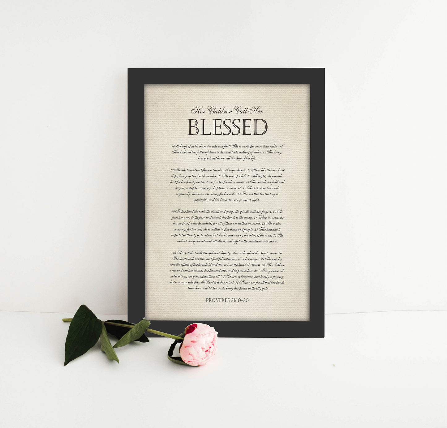 Her Children Call her Blessed Framed Christian Gift - HoneycombProverbs - Giclée - Christian Wall Art