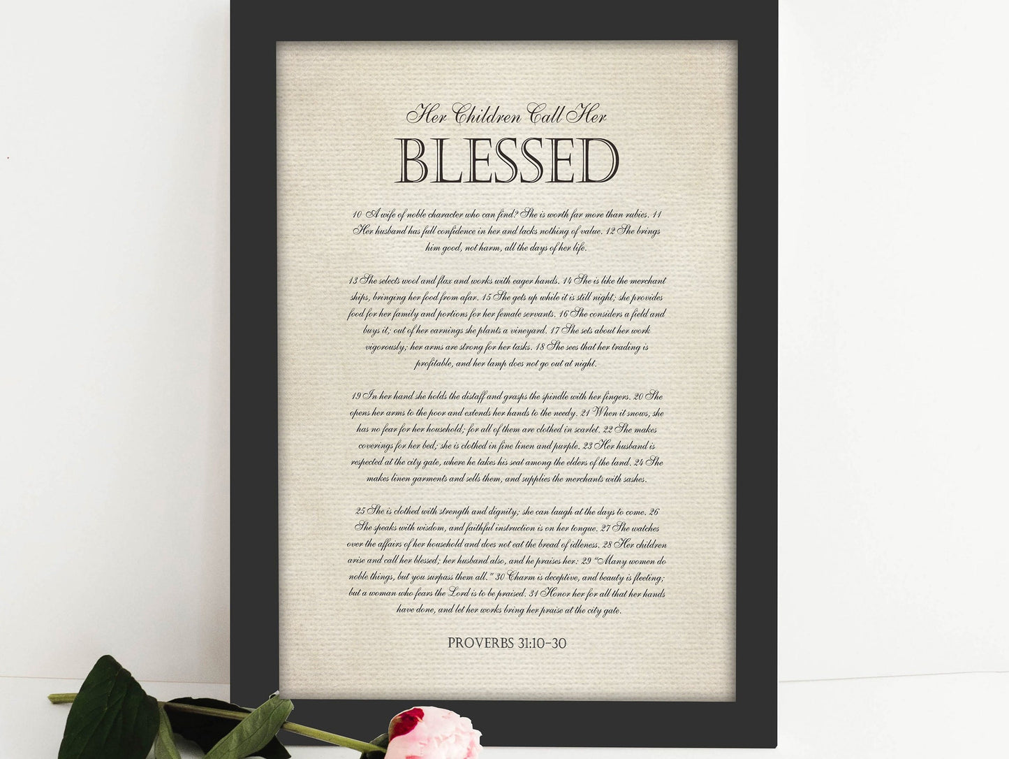Her Children Call her Blessed Framed Christian Gift - HoneycombProverbs - Giclée - Christian Wall Art