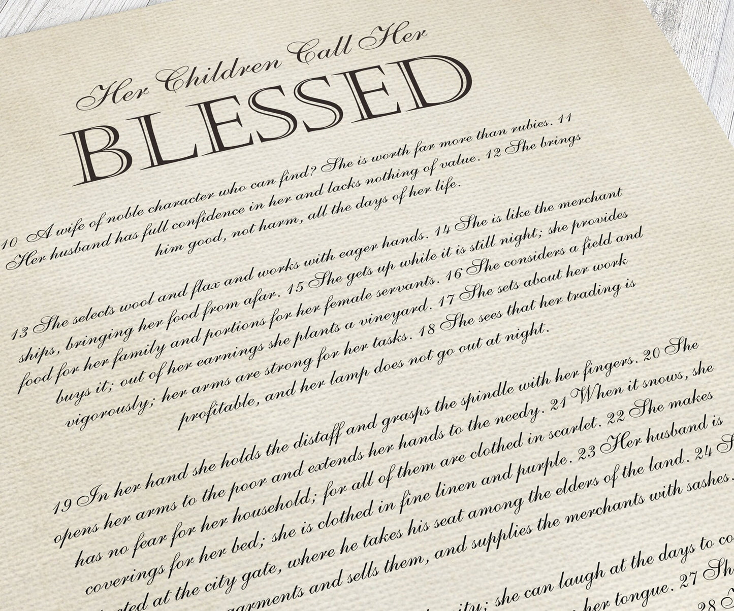 Her Children Call her Blessed Framed Christian Gift - HoneycombProverbs - Giclée - Christian Wall Art