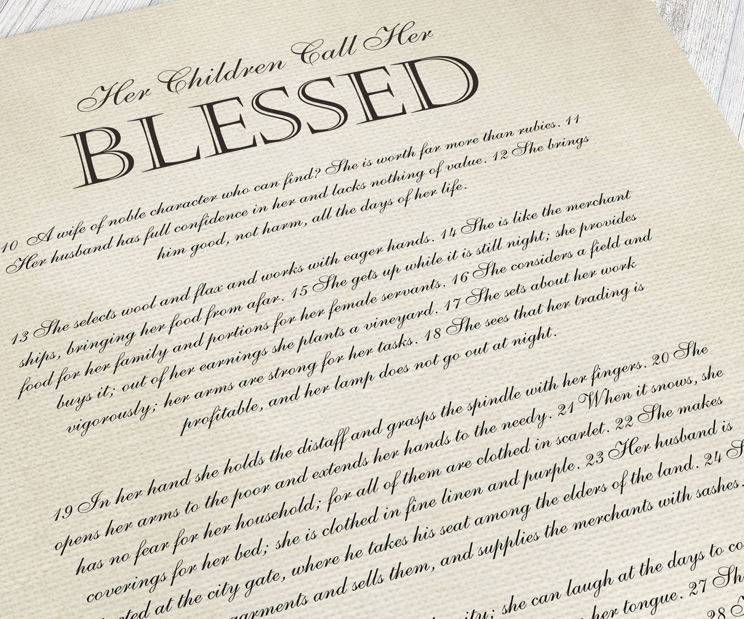 Her Children Call her Blessed Framed Christian Gift - HoneycombProverbs - Giclée - Christian Wall Art
