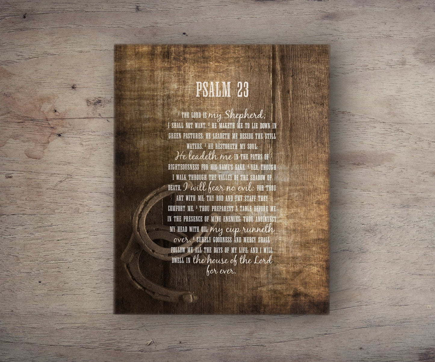 Psalm 23 FarmHouse Canvas - HoneycombProverbs - Giclée - Christian Wall Art