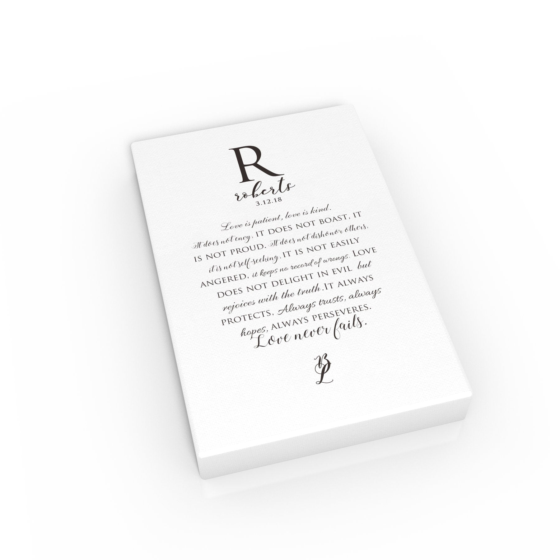 1 Corinthians 13 Personalized Framed or Canvas Wedding Gift - HoneycombProverbs - Giclée - Christian Wall Art