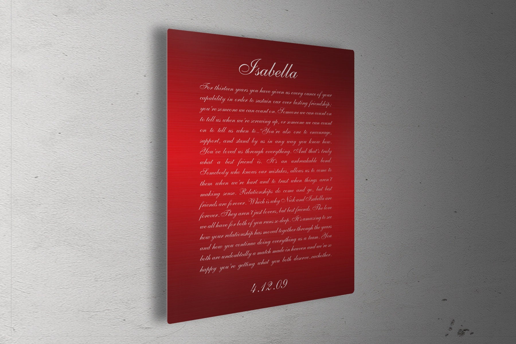Wedding Vows Printed on Metal - HoneycombProverbs - - Wedding Vow Wall Art