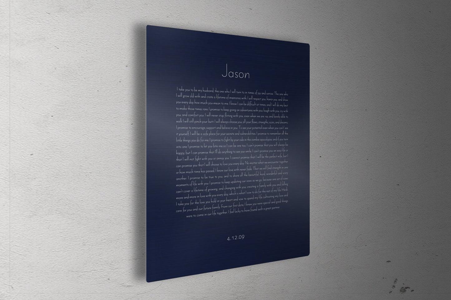 Customizable Wedding Vow Decor on Tin - HoneycombProverbs - Signs - Wedding Vow Wall Art