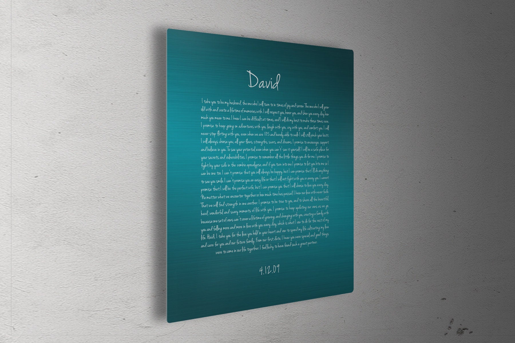 Customizable Wedding Vow Decor on Tin - HoneycombProverbs - Signs - Wedding Vow Wall Art