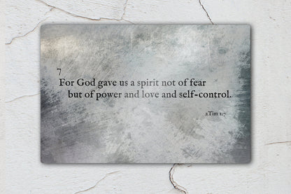 2 Timothy 1:7, Metal Christian Art - HoneycombProverbs - Signs - Christian Wall Art