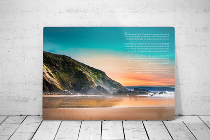 Footprints in the Sand, Scenic Metal Christian Decor - HoneycombProverbs - Signs - Tin and Aluminum Gifts