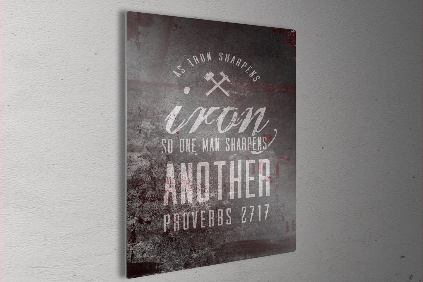 Iron Works Sign As Iron Sharpens Iron - HoneycombProverbs - Wall Decor - Christian Wall Art
