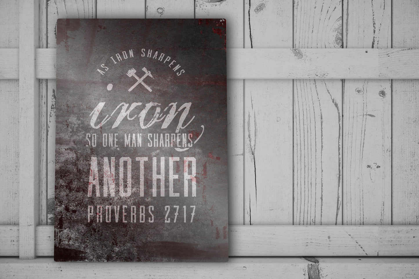 Iron Works Sign As Iron Sharpens Iron - HoneycombProverbs - Wall Decor - Christian Wall Art