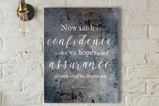 Hebrews 11:1 Distressed Metal Sign - HoneycombProverbs - Signs - Christian Wall Art