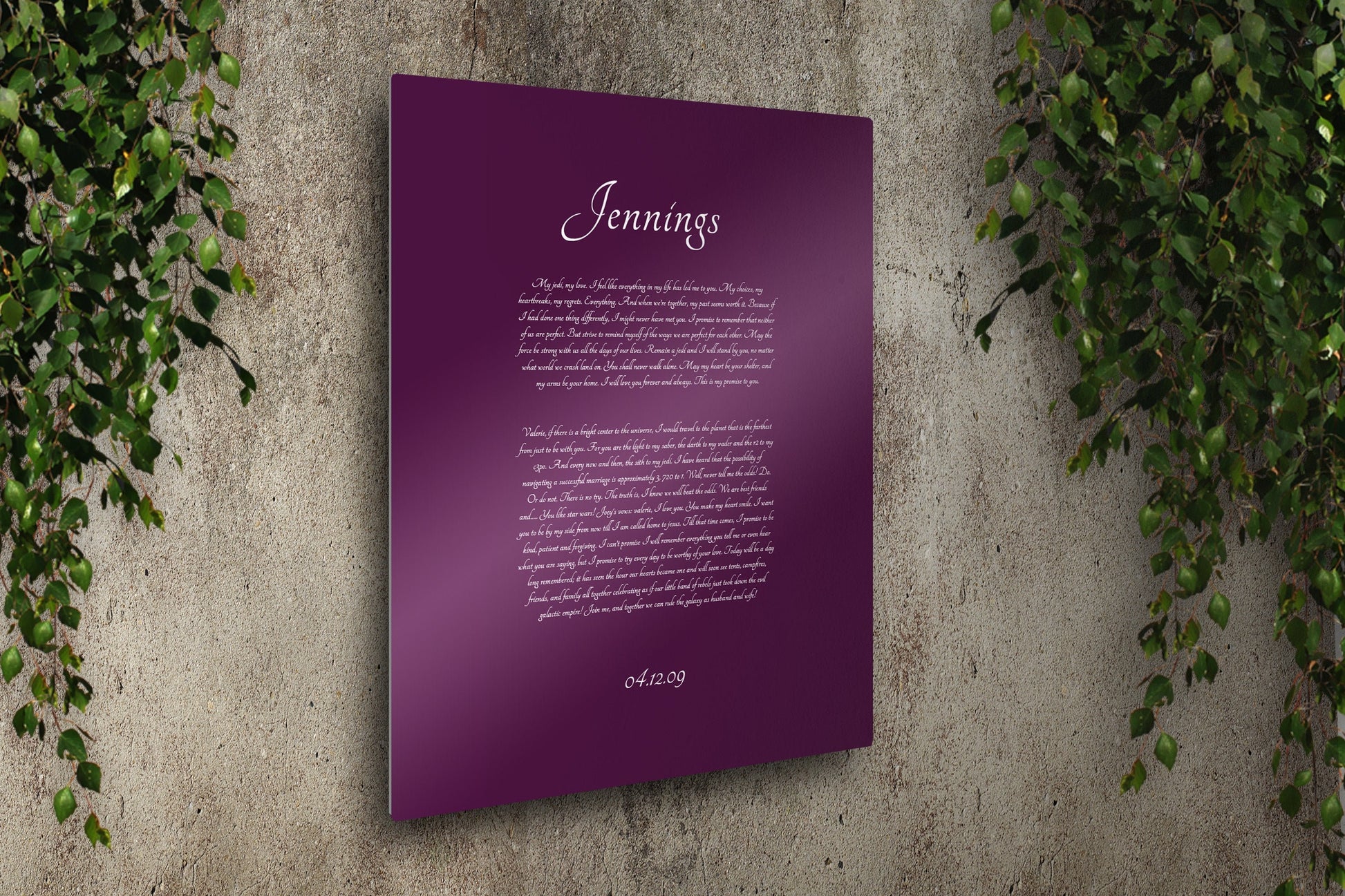 Customizable Wedding Vow Decor on Tin - HoneycombProverbs - Signs - Wedding Vow Wall Art