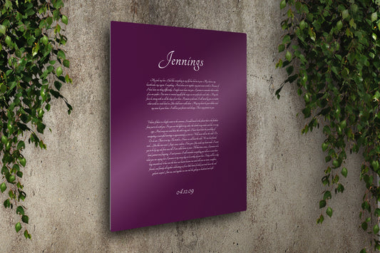 Customizable Wedding Vow Decor on Tin - HoneycombProverbs - Signs - Wedding Vow Wall Art