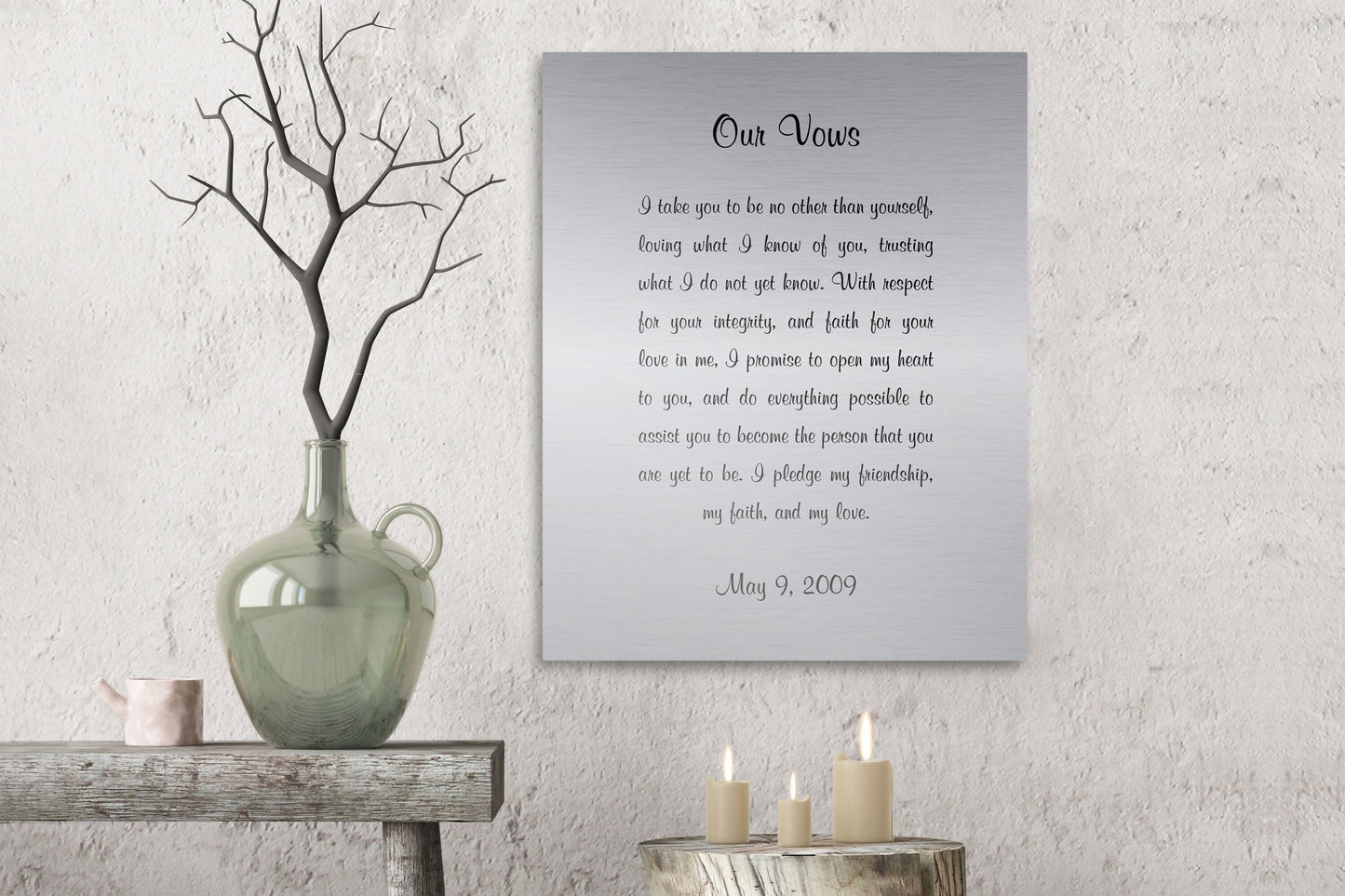 Customizable Wedding Vow Decor on Tin - HoneycombProverbs - Signs - Wedding Vow Wall Art
