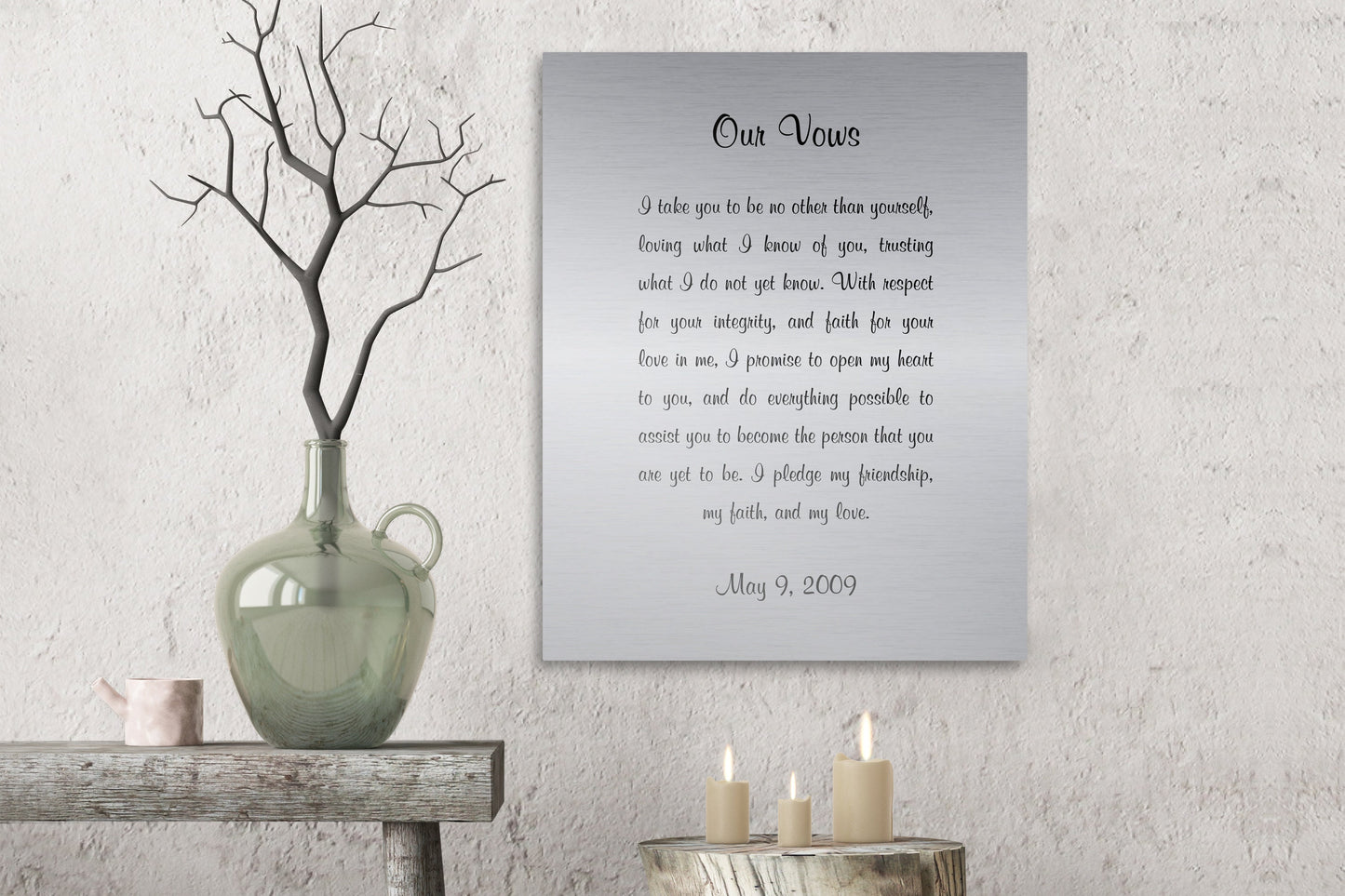 Customizable Wedding Vow Decor on Tin - HoneycombProverbs - Signs - Wedding Vow Wall Art