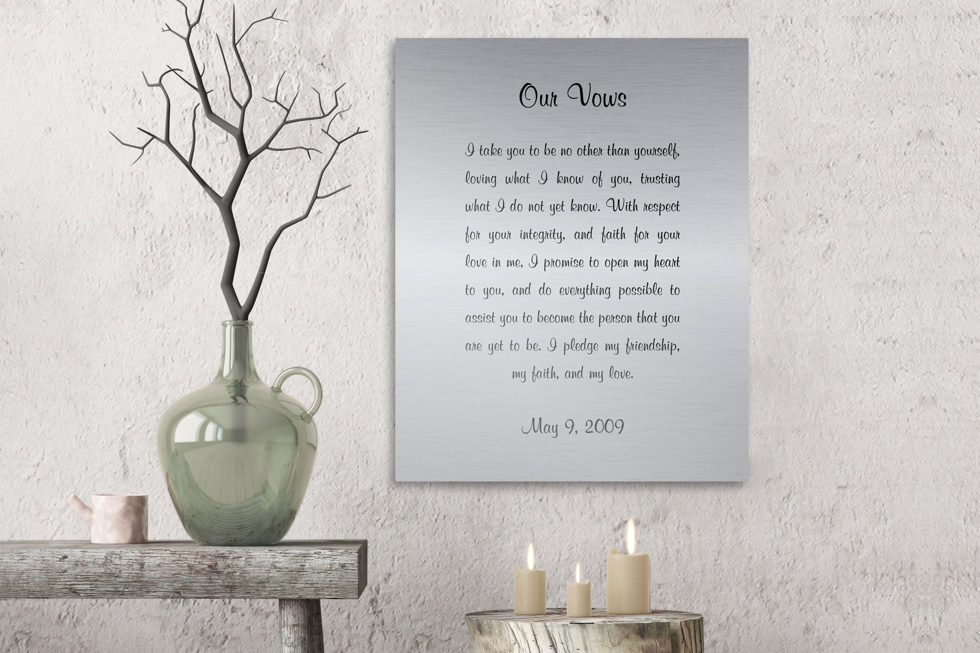Customizable Wedding Vow Decor on Tin - HoneycombProverbs - Signs - Wedding Vow Wall Art