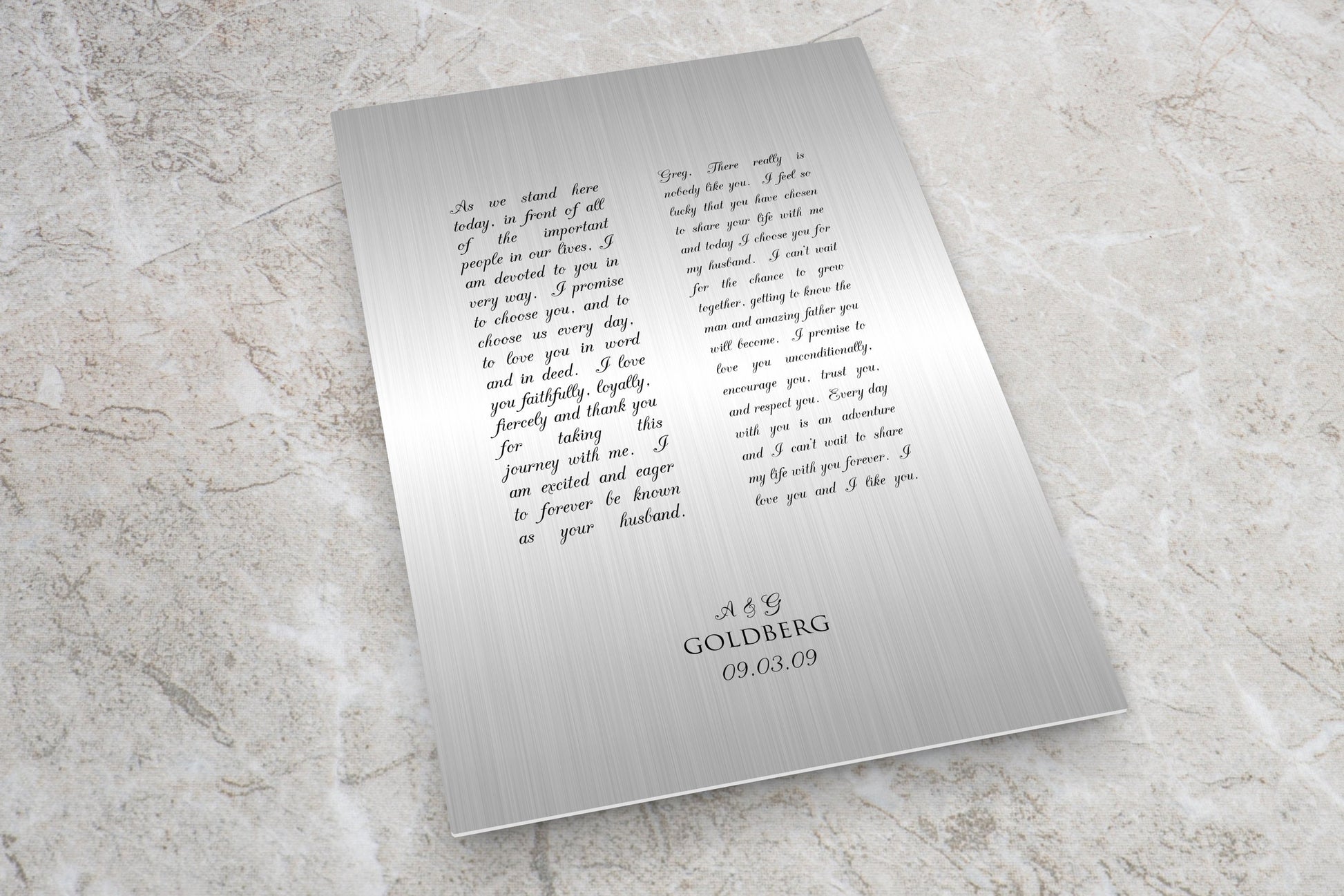Custom Tin Wedding Vow Art - HoneycombProverbs - Wall Hangings - Wedding Vow Wall Art