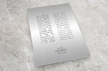 Custom Tin Wedding Vow Art - HoneycombProverbs - Signs - Tin and Aluminum Gifts