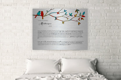 Lovebird Wedding Vow Sign on Tin - HoneycombProverbs - Signs - Tin and Aluminum Gifts