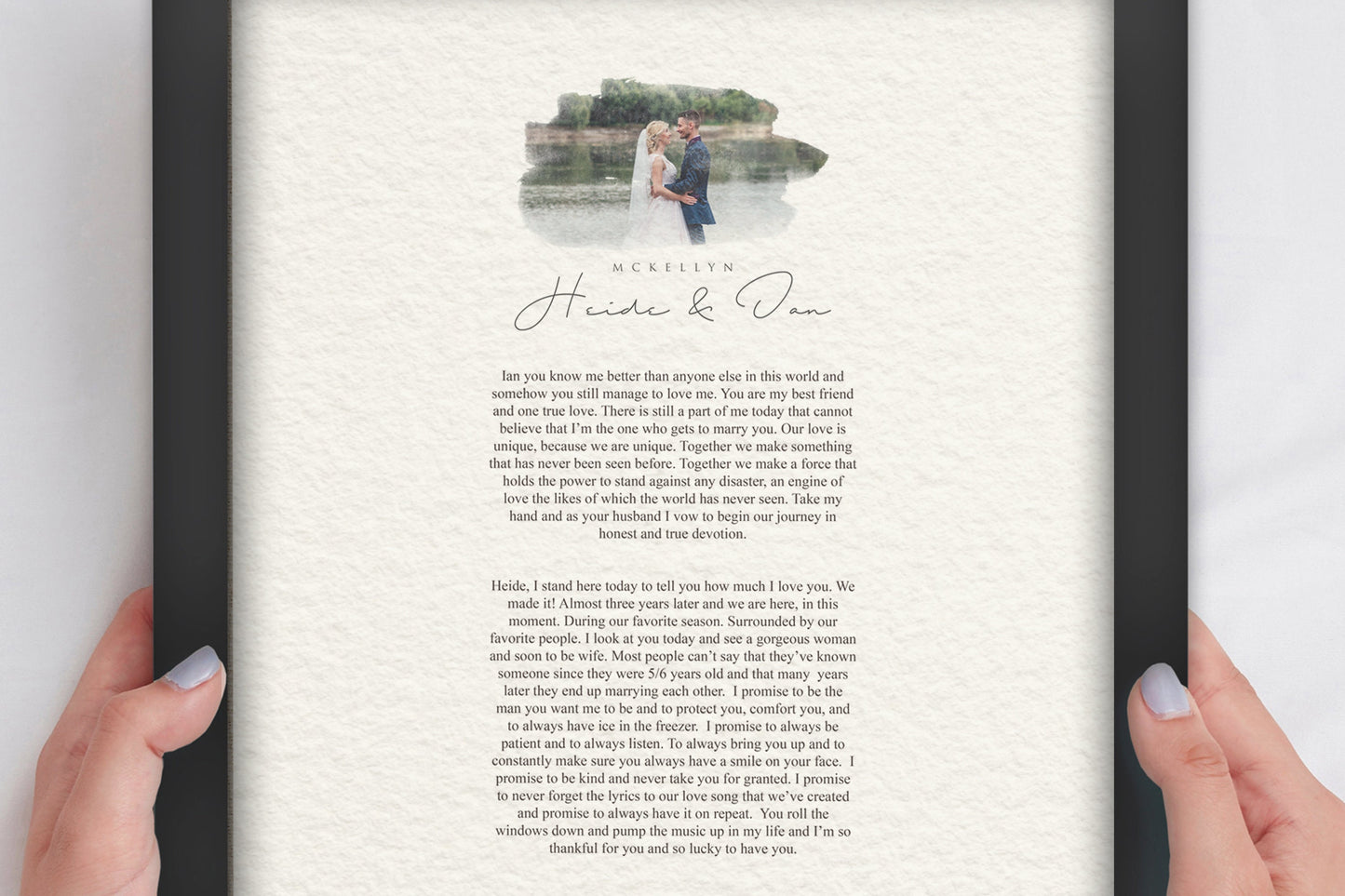 Our Wedding Vows Paper Anniversary Photo Gift - HoneycombProverbs - Giclée - Wedding Vow Wall Art