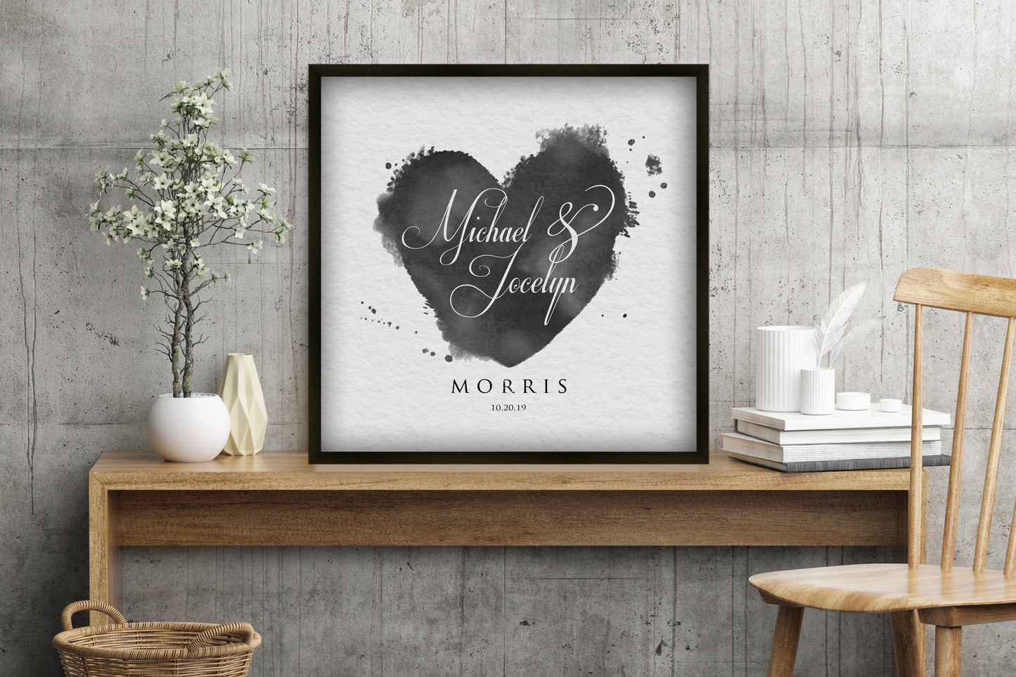 Lovestamp Framed Personalized Paper Gift - HoneycombProverbs - Gifts For The Couple - 
