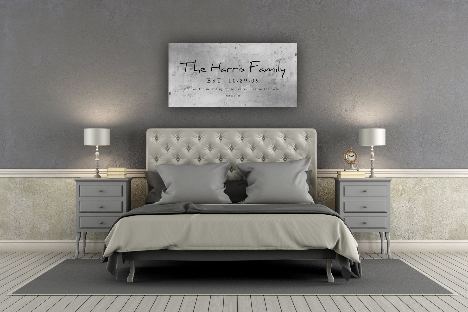 Rustic Family Name Sign with Joshua 24:15 - HoneycombProverbs - Signs - Christian Wall Art