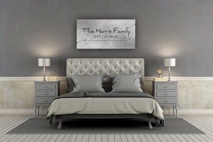 Rustic Family Name Sign with Joshua 24:15 - HoneycombProverbs - Signs - Tin and Aluminum Gifts