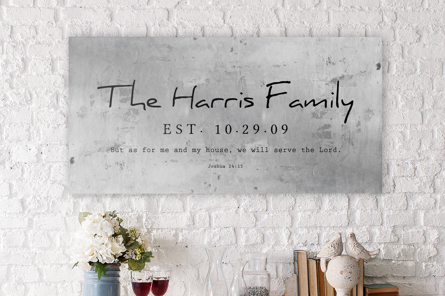 Joshua 24:15 Family Name Sign on Tin - HoneycombProverbs - Signs - Name Signs Wall Art