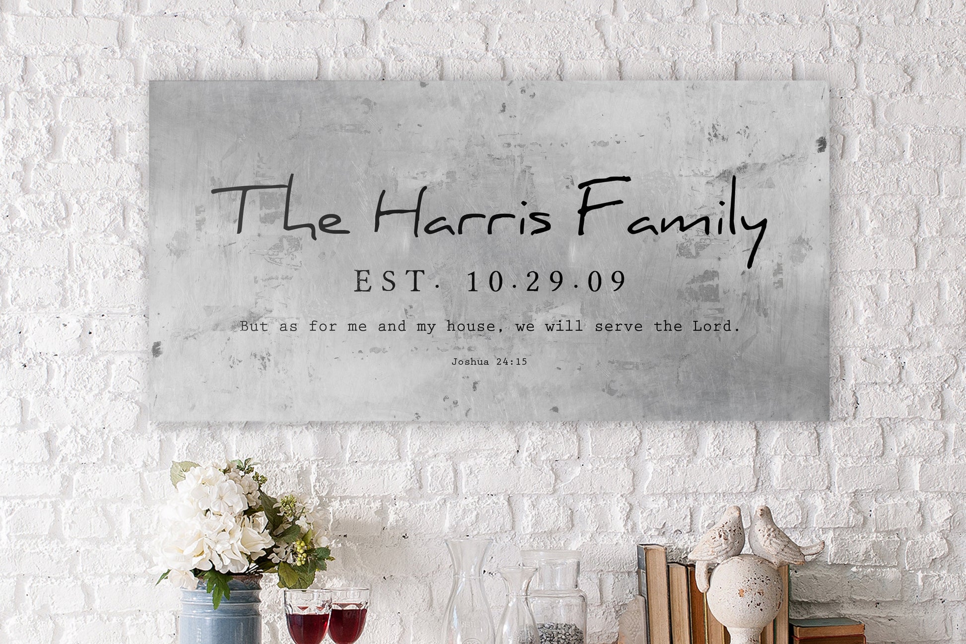 Rustic Family Name Sign with Joshua 24:15 - HoneycombProverbs - Signs - Christian Wall Art