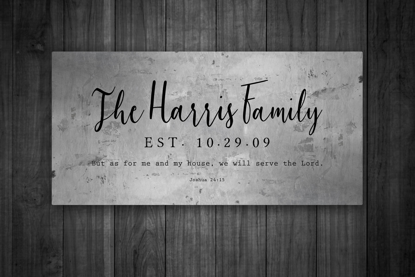 Rustic Family Name Sign with Joshua 24:15 - HoneycombProverbs - Signs - Christian Wall Art