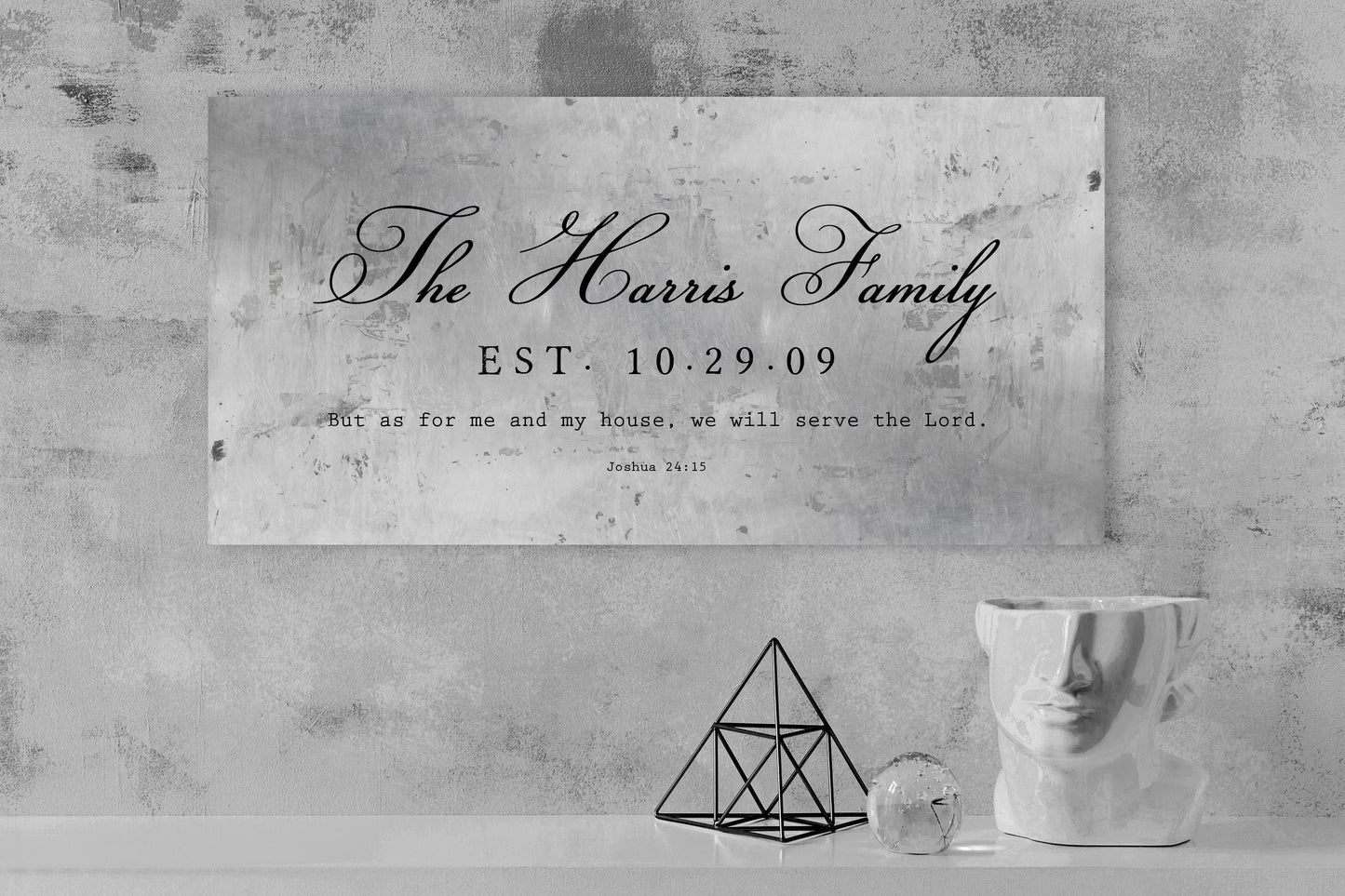 Joshua 24:15 Family Name Sign on Tin - HoneycombProverbs - Signs - Name Signs Wall Art