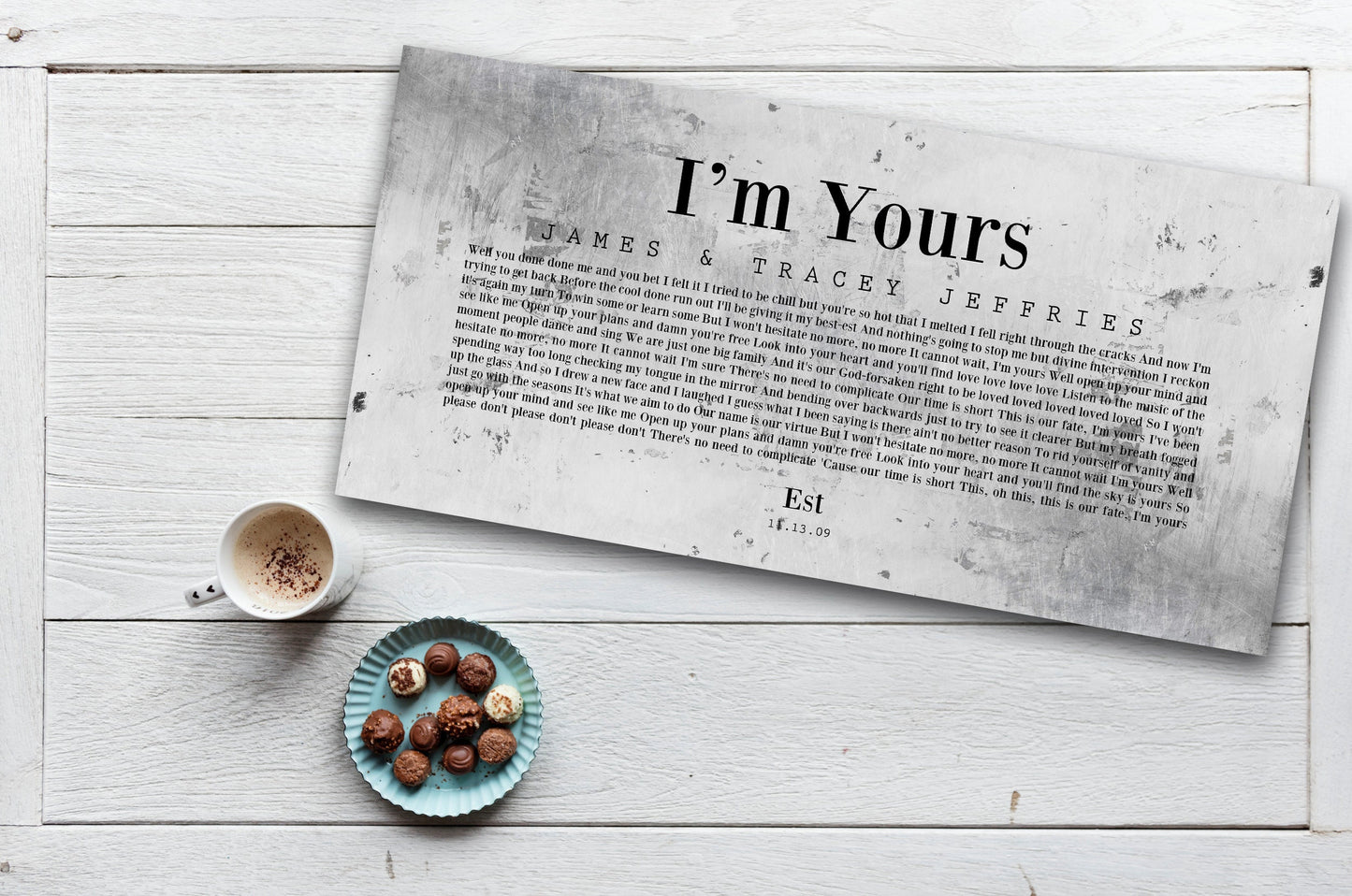 Personalized Distressed Lyrics Tin Sign: 10th Anniversary Song Gift - HoneycombProverbs - Signs - Tin and Aluminum Gifts