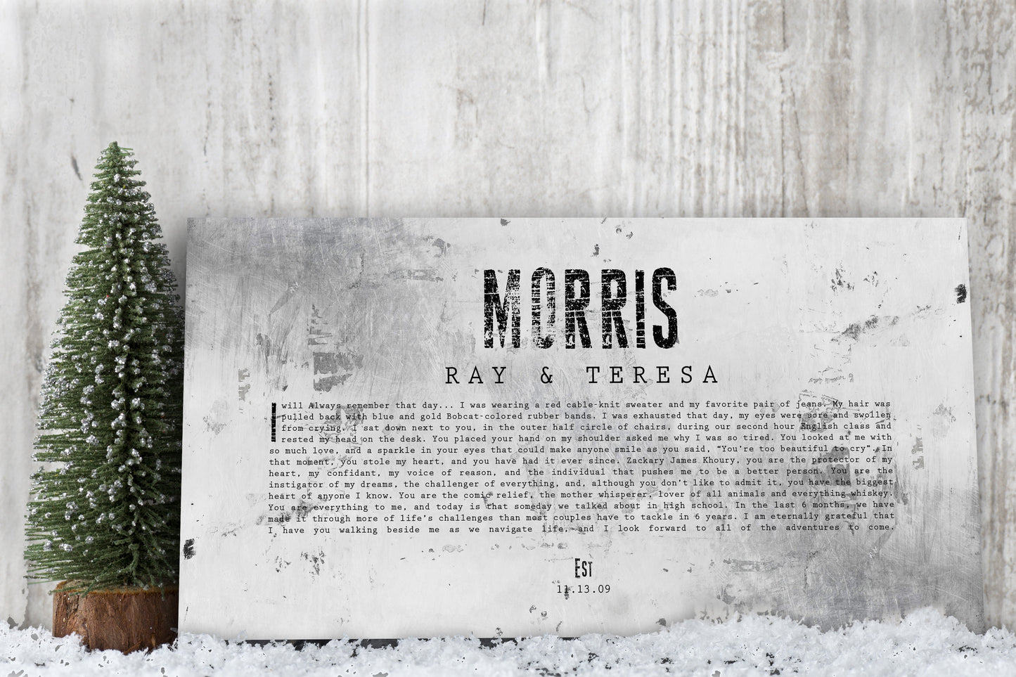 Personalized Distressed Tin Wedding Vow Sign - HoneycombProverbs - Signs - Wedding Vow Wall Art