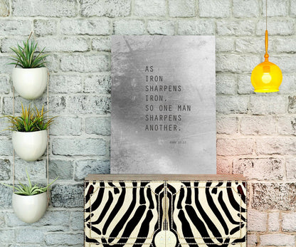 Proverbs 27:17 Grunge Metal Print Sign - HoneycombProverbs - Signs - Christian Wall Art