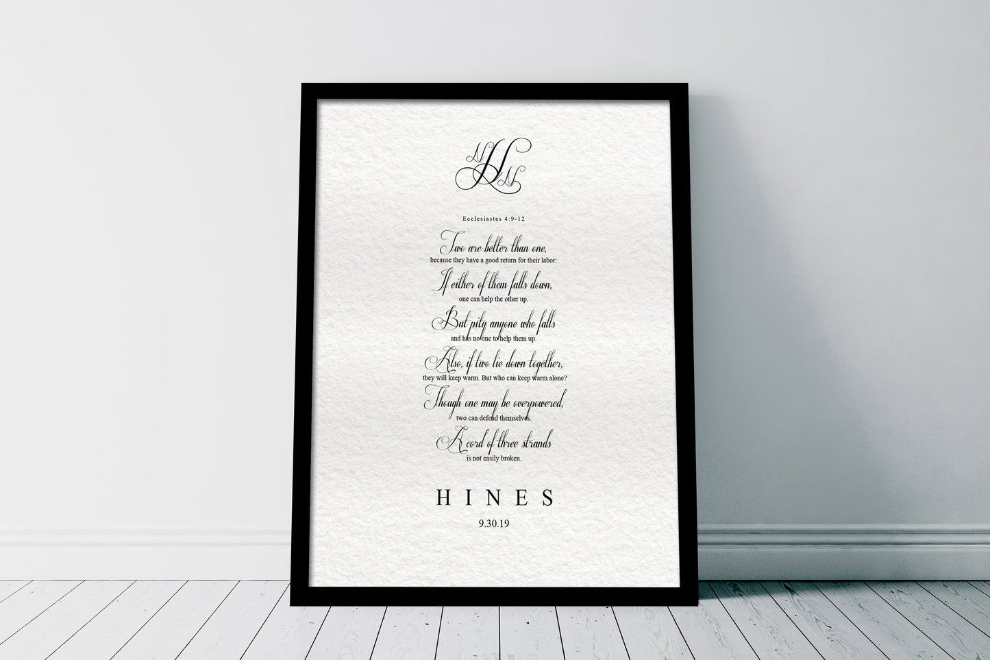 Framed Wedding Keepsake Ecclesiastes 4:9-12 - HoneycombProverbs - Gifts For The Couple - Christian Wall Art