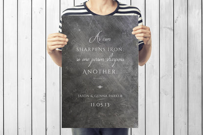 As Iron Sharpens Iron Personalized Gift - HoneycombProverbs - Signs - Christian Wall Art