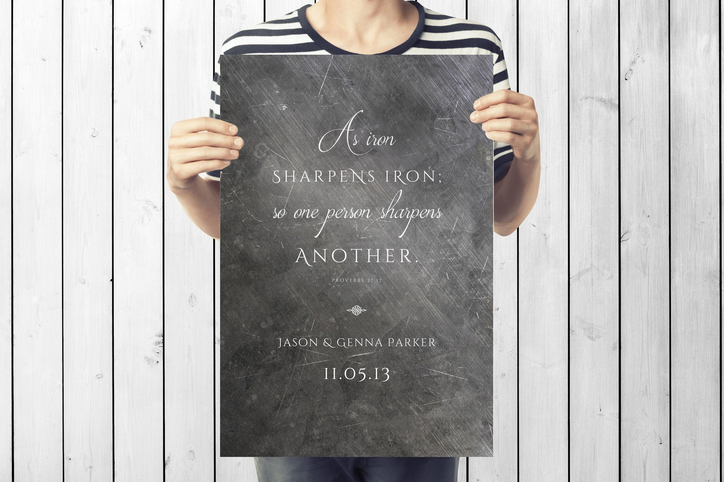 As Iron Sharpens Iron Personalized Gift - HoneycombProverbs - Gifts For The Couple - Christian Wall Art