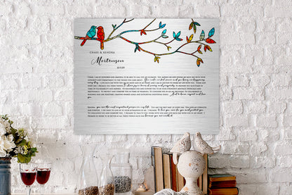 Lovebird Wedding Vow Sign on Tin - HoneycombProverbs - Signs - Tin and Aluminum Gifts