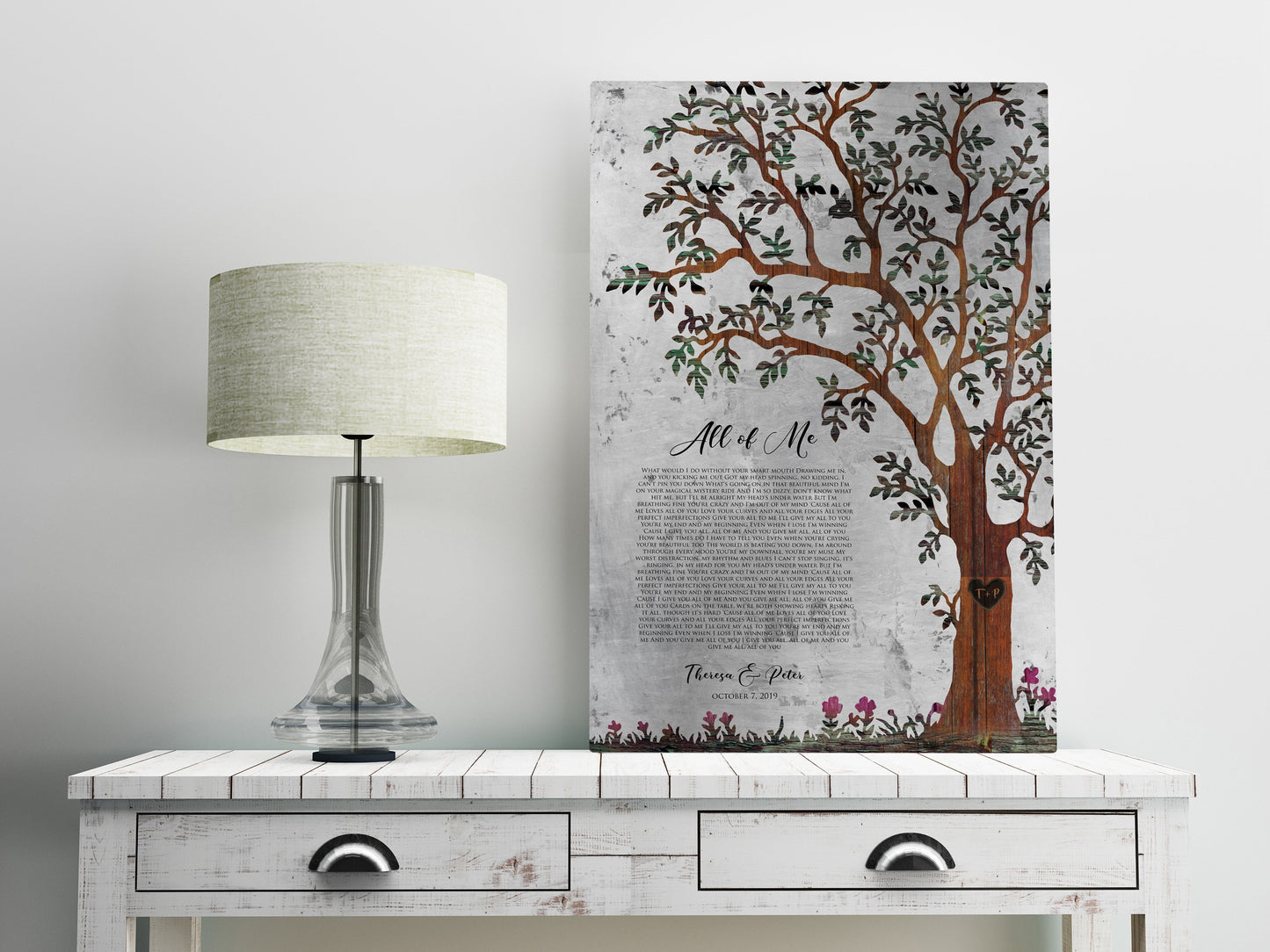 Our Tree, Custom Song Lyric Gift on Tin - HoneycombProverbs - Signs - Rustic Lyrics Wall Decor