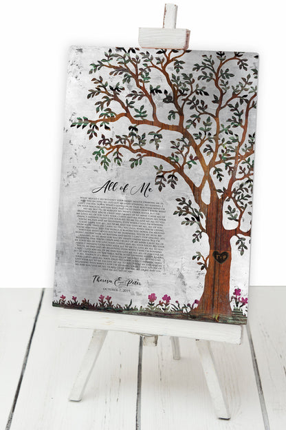 Our Tree, Custom Song Lyric Gift on Tin - HoneycombProverbs - Signs - Tin and Aluminum Gifts