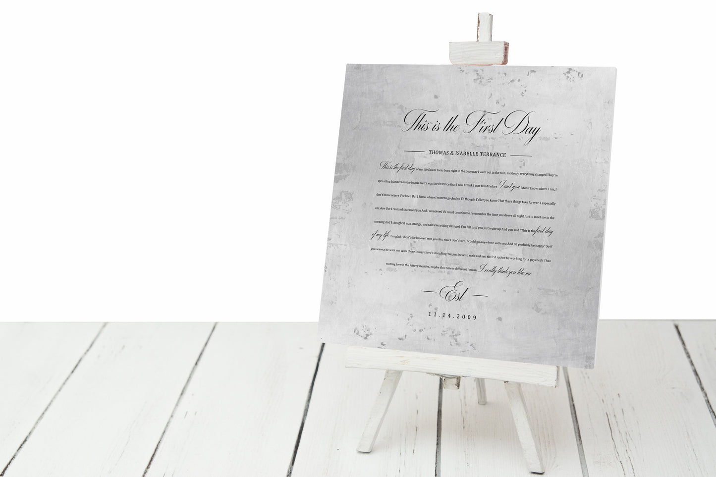 Personalized Wedding Song on Aluminum - HoneycombProverbs - Wall Decor - Vintage Lyrics Wall Art