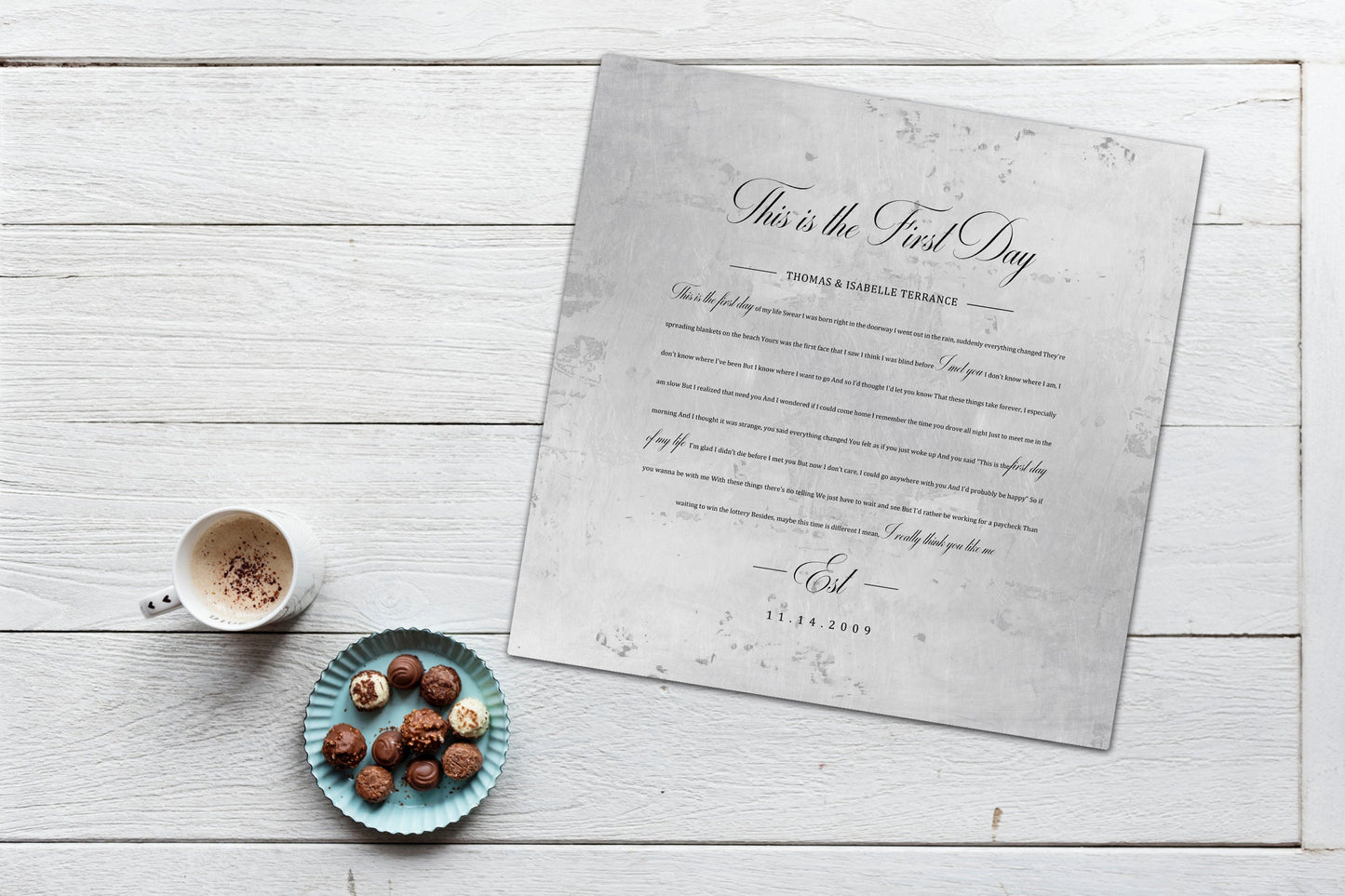 Personalized Wedding Song on Aluminum - HoneycombProverbs - Wall Decor - Vintage Lyrics Wall Art