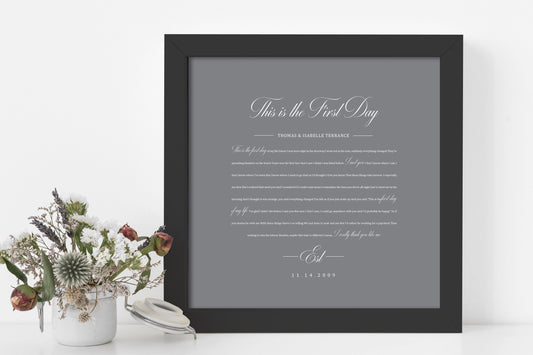 1st Year Anniverary Gift, Paper Anniversary Gift, Song Lyrics on Paper, 1st Wedding Anniversary Gift, Framed Lyric, Song Print, Wedding Gift - HoneycombProverbs - Gifts For The Couple - 1st Year Paper Gifts