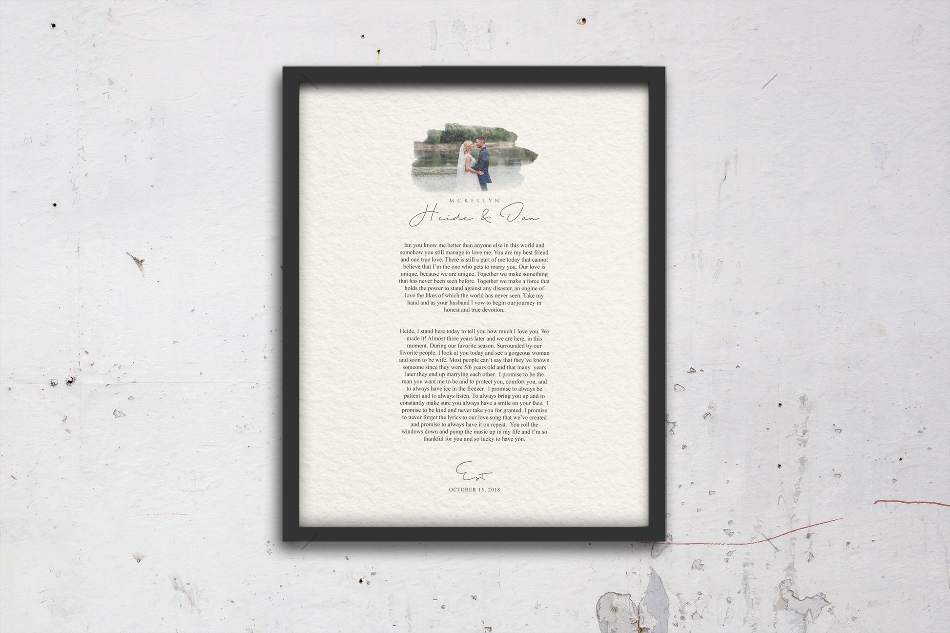 Our Wedding Vows Paper Anniversary Photo Gift - HoneycombProverbs - Giclée - Wedding Vow Wall Art