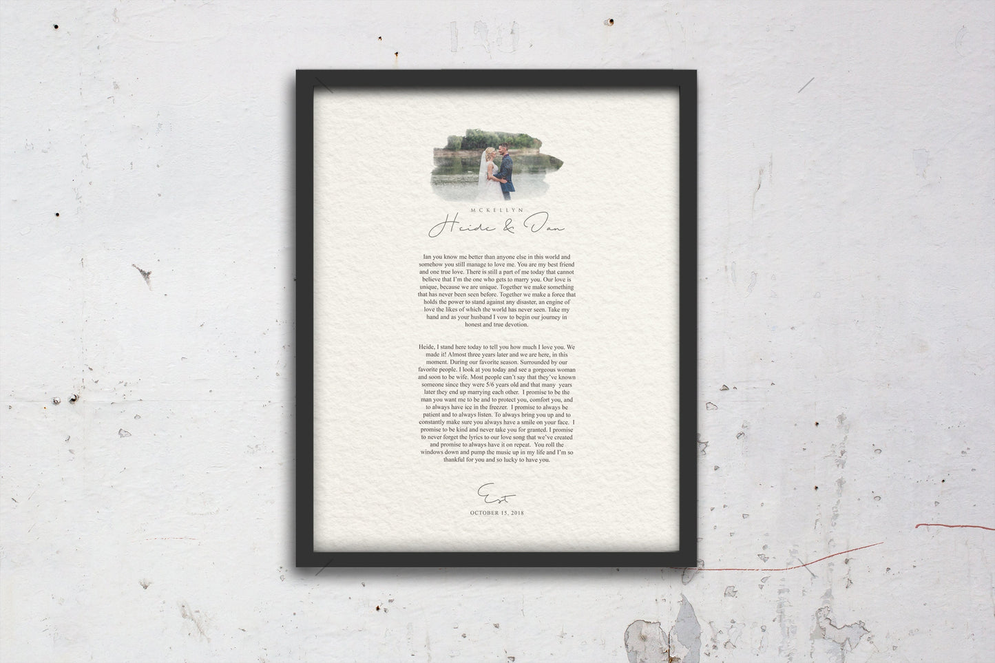 Our Wedding Vows Paper Anniversary Photo Gift - HoneycombProverbs - Giclée - Wedding Vow Wall Art