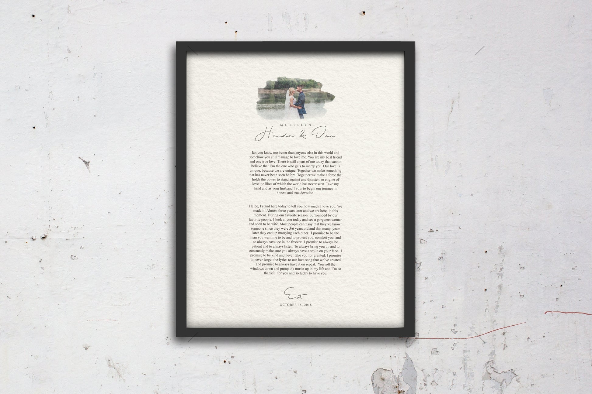 Our Wedding Vows Paper Anniversary Photo Gift - HoneycombProverbs - Giclée - Wedding Vow Wall Art