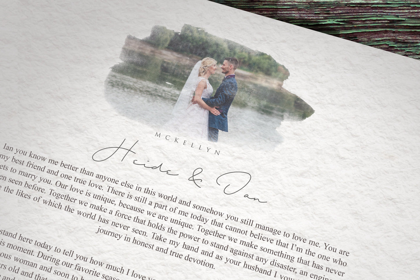Personalized Wedding Vow Framed Photo Gift - HoneycombProverbs - Wall Hangings - Wedding Vow Wall Art