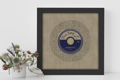 Belgian Linen, Framed First Dance Song Lyric Record - HoneycombProverbs - Gifts For The Couple - 