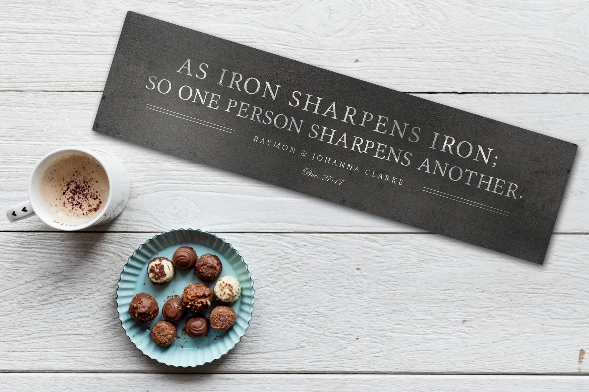 Iron Anniversary Gift, Iron Sharpens Iron Sign - HoneycombProverbs - Signs - Christian Wall Art